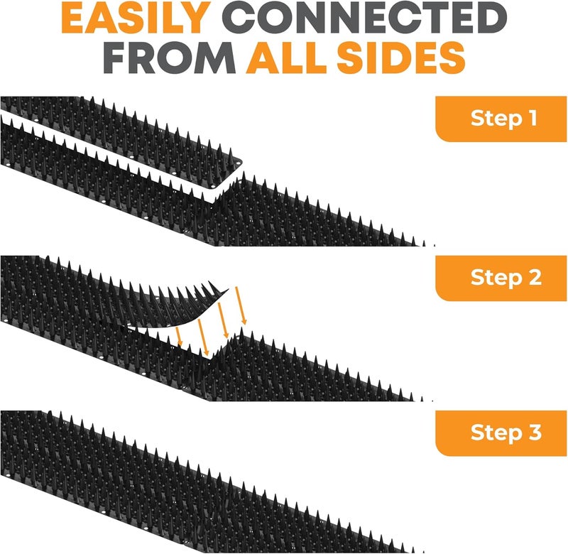 Petfolio 32 Pack Scat Mat For Cats - 13.3 x 3.3 Inch Cat Spike Mat With 1 Inch Spike Is A Perfect Pet Training Mat For Cat Repellent Indoor & Outdoor To Deter Cats, Dogs & Other Animals For All Seasons (Black) - Image 4